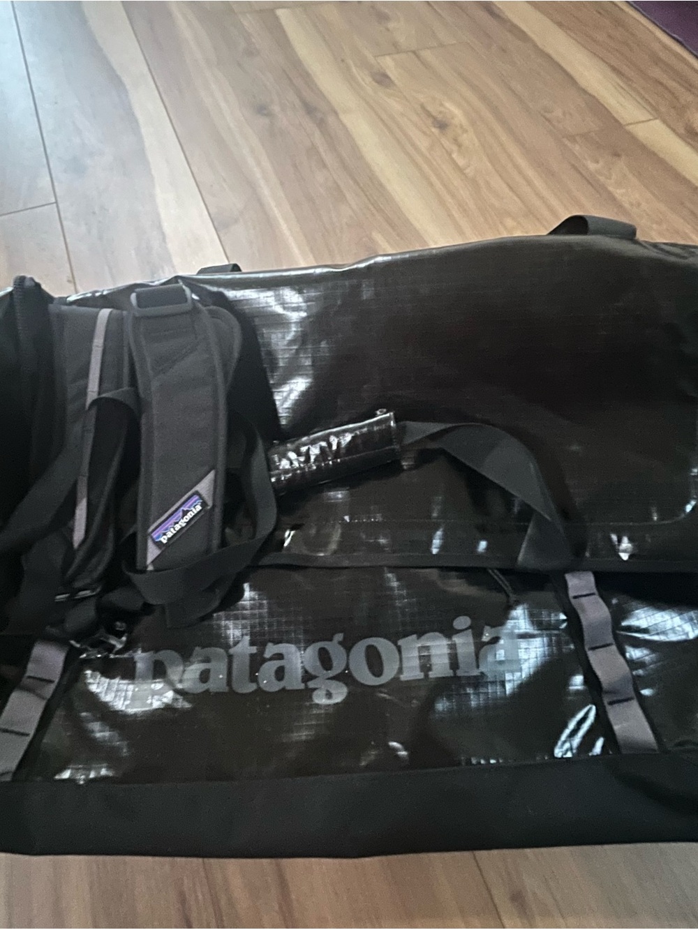 Patagonia Black Travel Duffel with White Logo - Picture 9 of 12